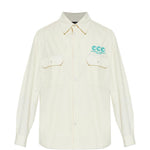 Camicia a maniche lunghe con ricamo in bianco Willy chavarria - uomo 