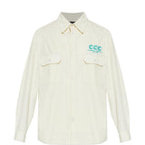 Camicia a maniche lunghe con ricamo in bianco Willy chavarria - uomo 