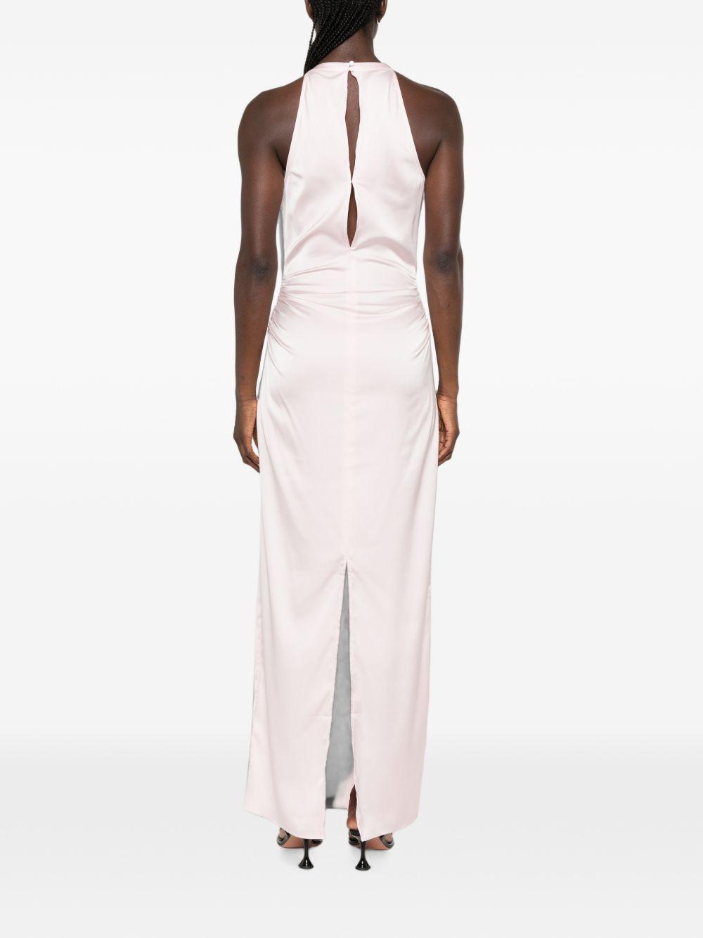 Abito maxi satinato in rosa 