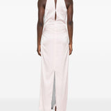 Abito maxi satinato in rosa 
