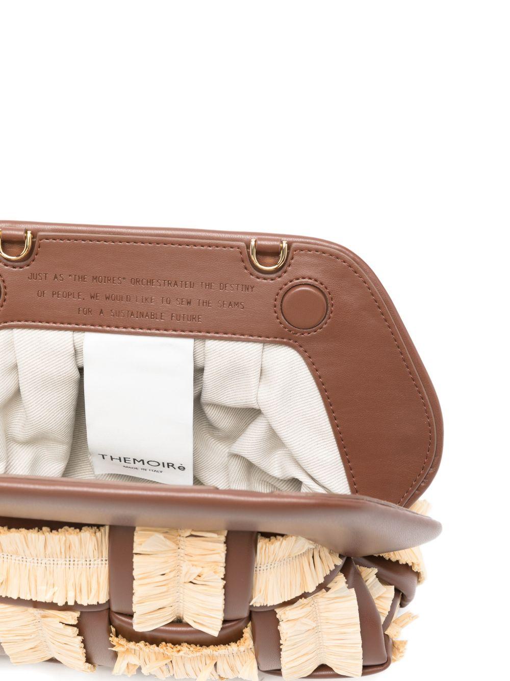 Clutch bios piccola con inserti in rafia in marrone e beige Themoirè - donna 