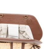 Clutch bios piccola con inserti in rafia in marrone e beige Themoirè - donna 