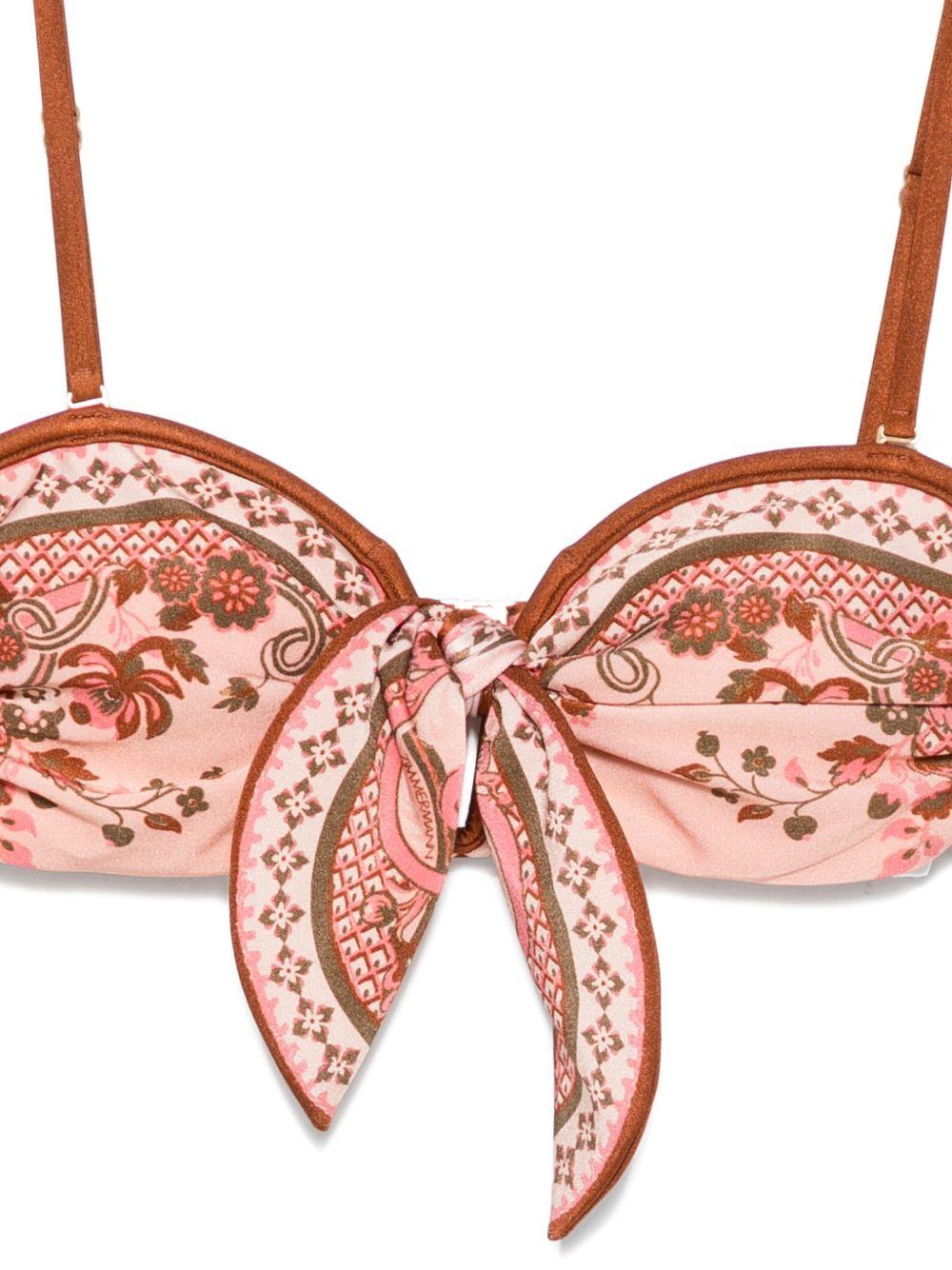 Bikini con stampa paisley Aster in rosa 