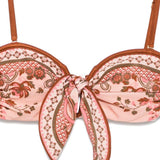 Bikini con stampa paisley Aster in rosa 
