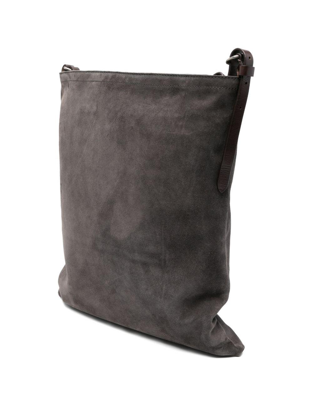 Borsa a tracolla in suede in grigio Dries van noten - donna 