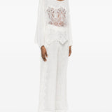 Top con inserti in pizzo in bianco Maurizio - donna 