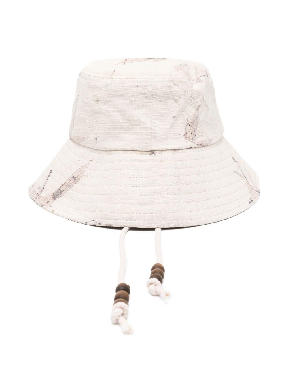 Cappello bucket con logo bamboo in beige Feng chen wang - uomo 