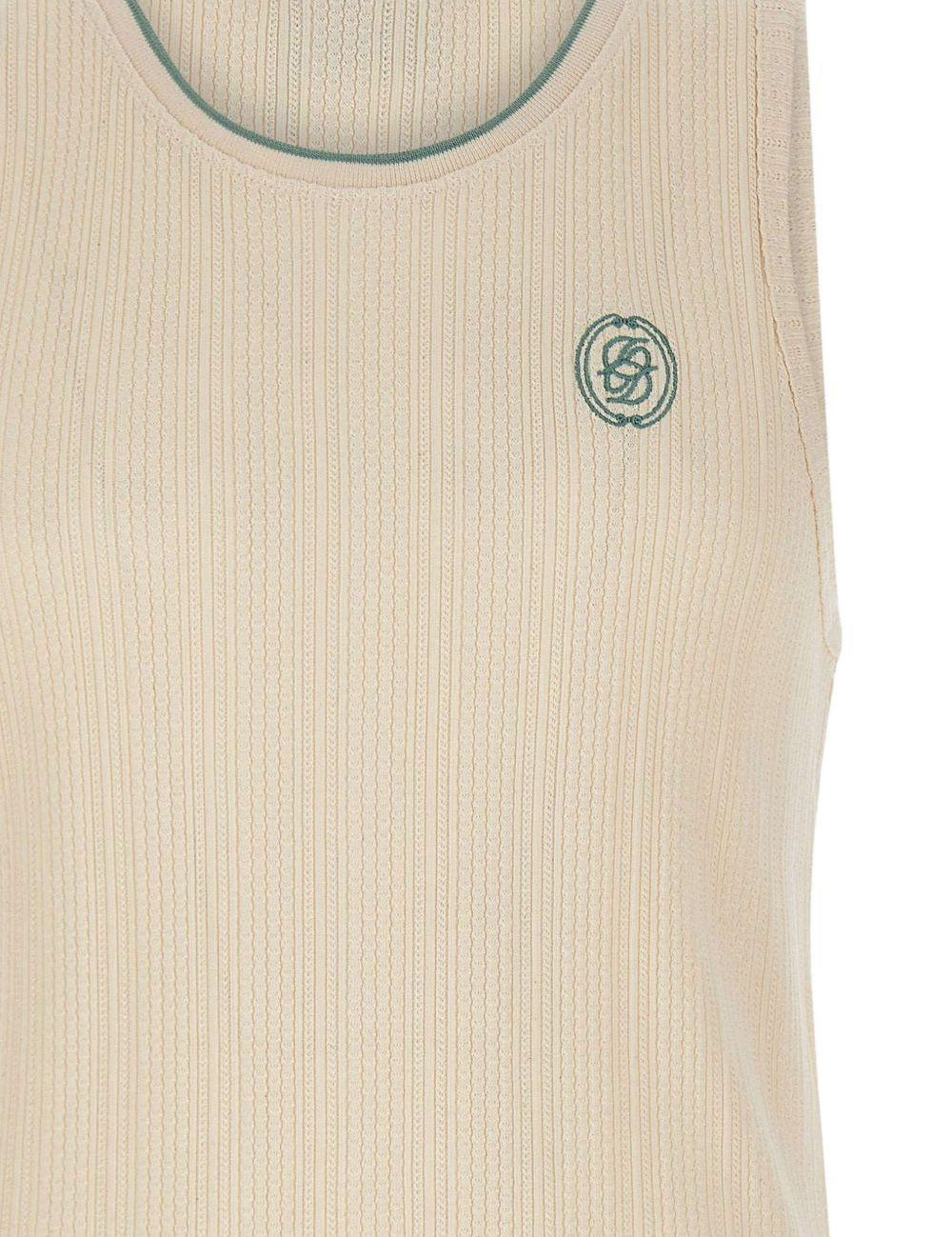 Top a coste ricamato in beige Drole de monsieur - uomo 