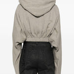 Felpa con cappuccio con coulisse  in grigio Rick owens drkshdw - donna 