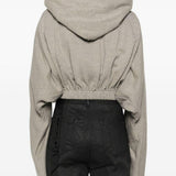 Felpa con cappuccio con coulisse  in grigio Rick owens drkshdw - donna 