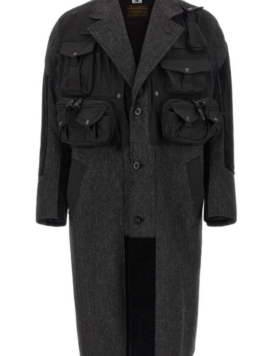 Cappotto patchwork Filson in nero  Junya Watanabe - uomo 