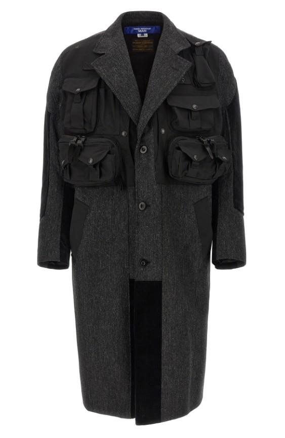 Cappotto patchwork Filson in nero  Junya Watanabe - uomo 