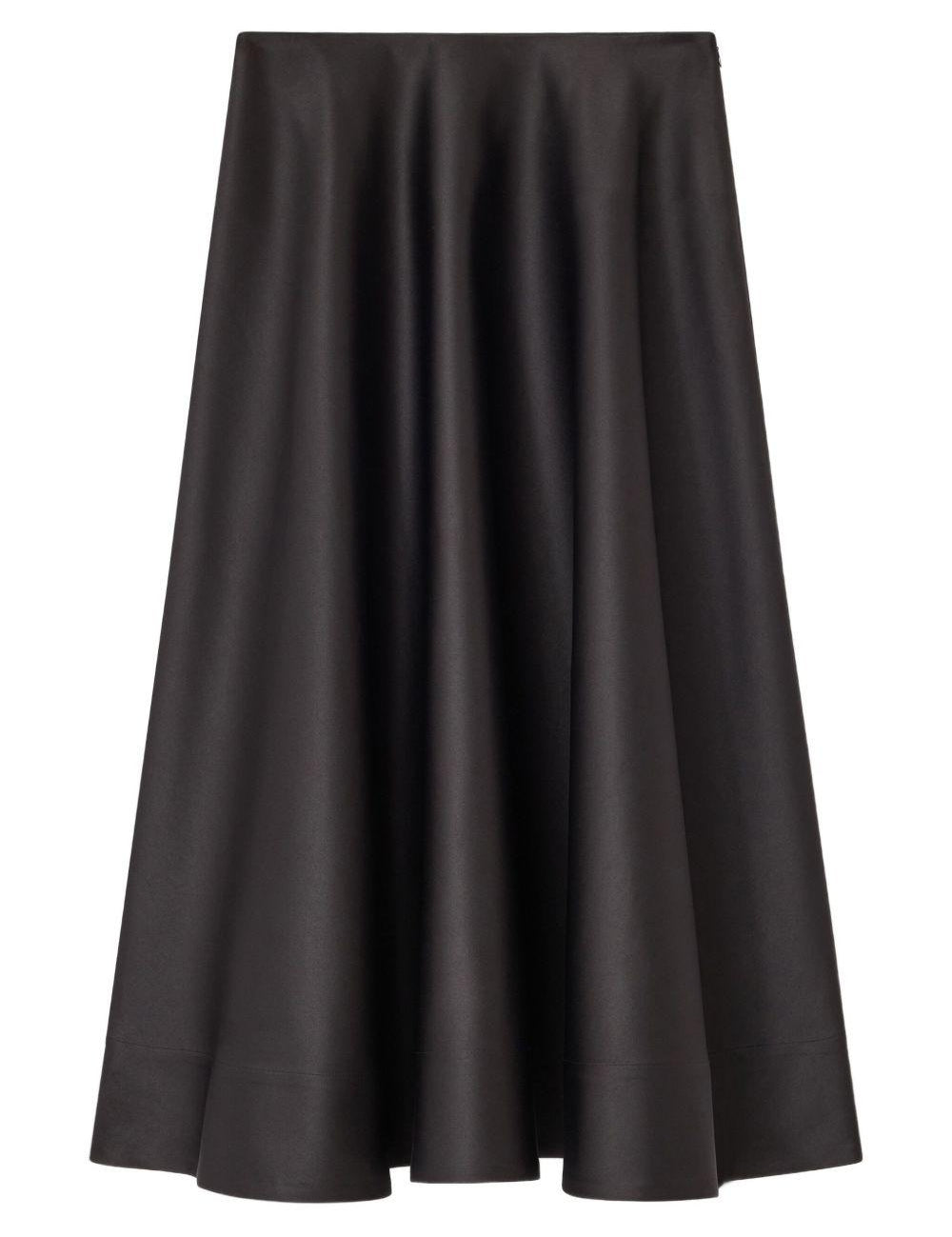 Gonna lunga satinata in nero Ganni - donna 