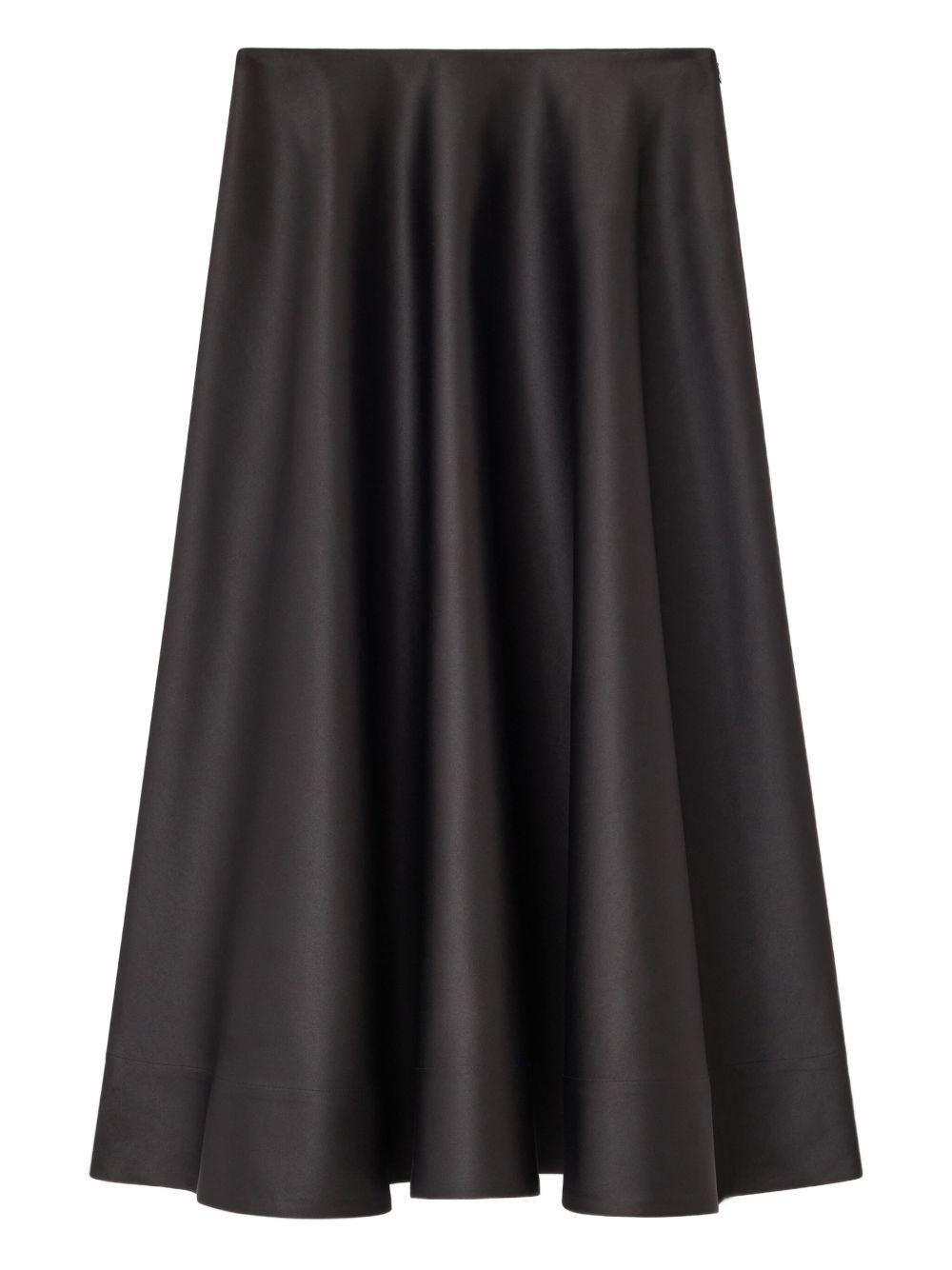 Gonna lunga satinata in nero Ganni - donna 