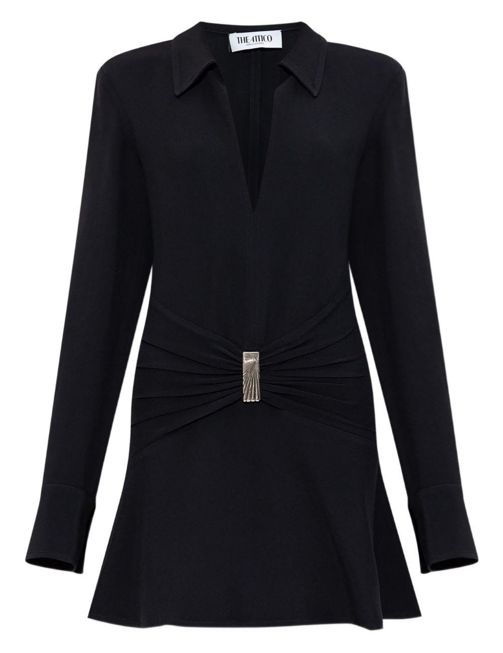 Abito mini con dettaglio con ruches in nero The attico - donna 