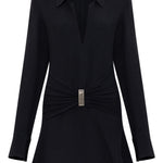 Abito mini con dettaglio con ruches in nero The attico - donna 