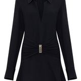 Abito mini con dettaglio con ruches in nero The attico - donna 