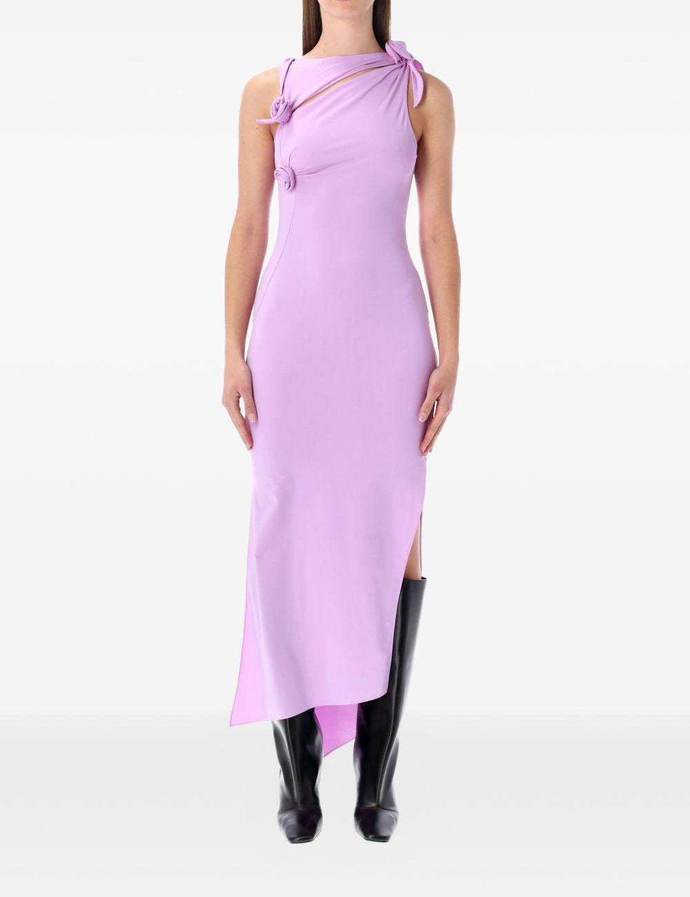Abito midi con fiori in viola Coperni - donna 