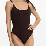 Costume da bagno con anello in marrone Tory burch - donna 