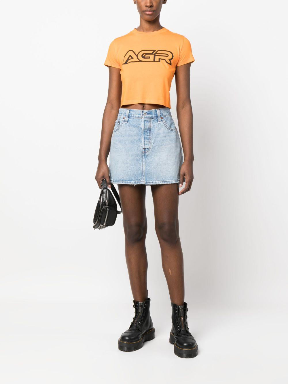 Gonna in denim a vita media in blu Levi's - donna 
