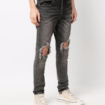 Jeans slim a vita bassa in grigio Purple - uomo 