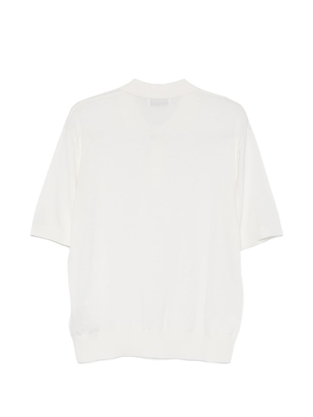 Polo ricamata in bianco Laneus - uomo 