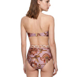 Top bikini con stampa floreale multicolore 