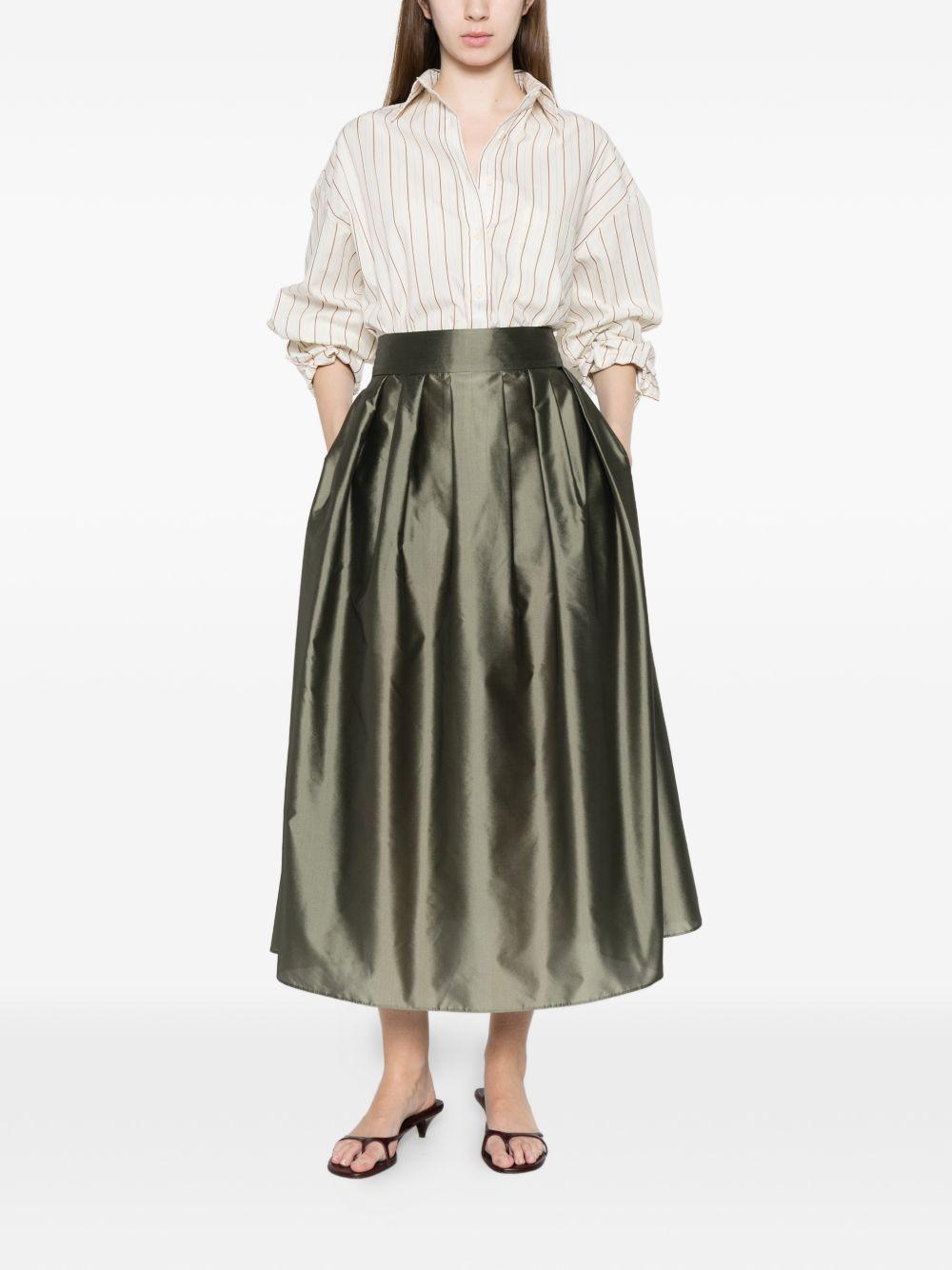 Gonna midi con pieghe effetto in verde 's maxmara - donna 
