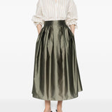 Gonna midi con pieghe effetto in verde 's maxmara - donna 