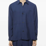 Giacca-camicia con tasche in blu Laneus - uomo 