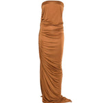 Abito lungo drappeggiato in marrone Rick owens lilies - donna 