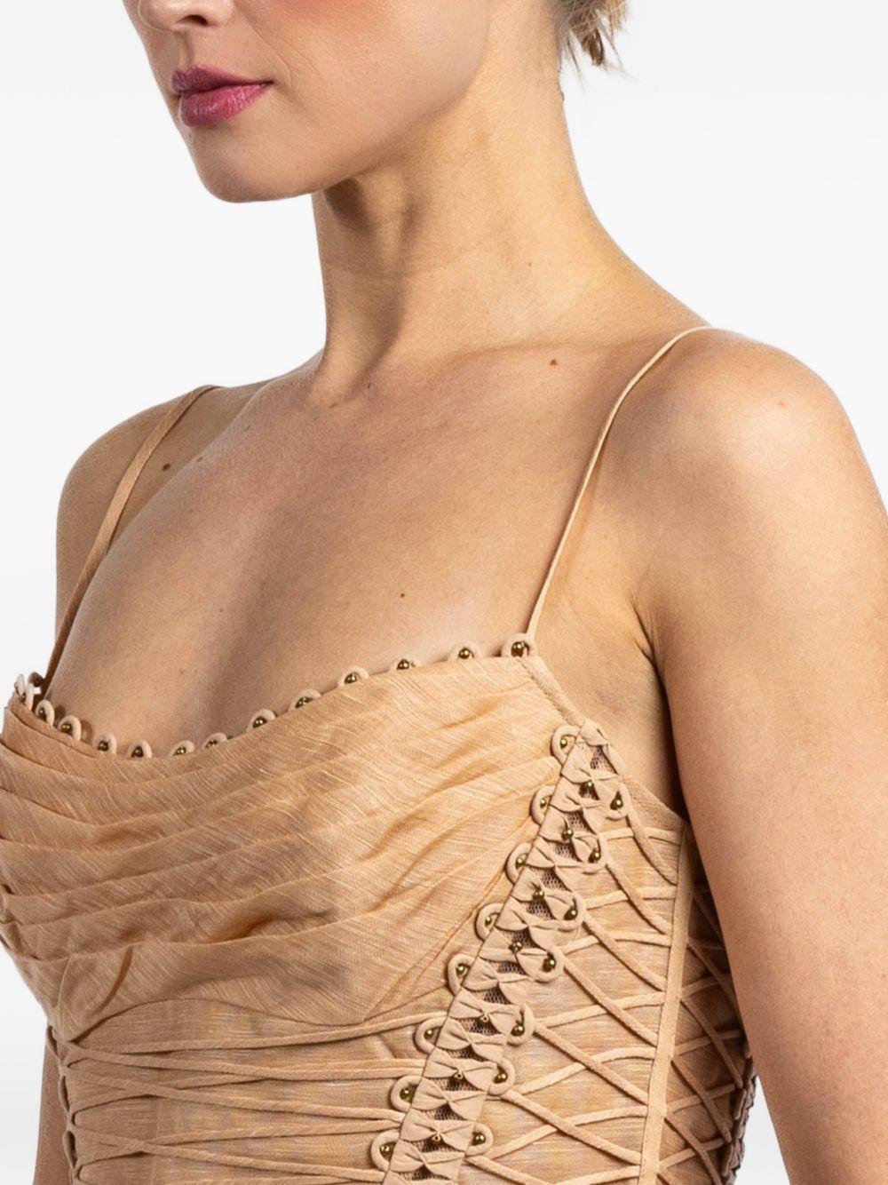 Top corto Rebellion con perline in beige Zimmermann - donna 