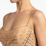 Top corto Rebellion con perline in beige Zimmermann - donna 