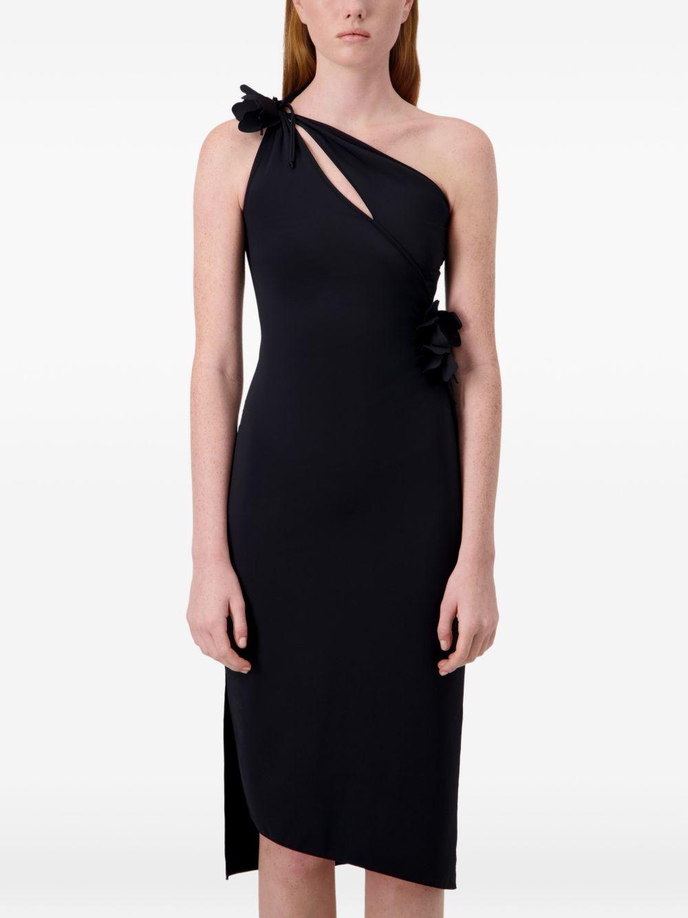 Abito lungo asimmetrico floreale in nero Coperni - donna 