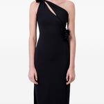 Abito lungo asimmetrico floreale in nero Coperni - donna 