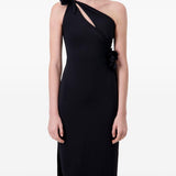 Abito lungo asimmetrico floreale in nero Coperni - donna 