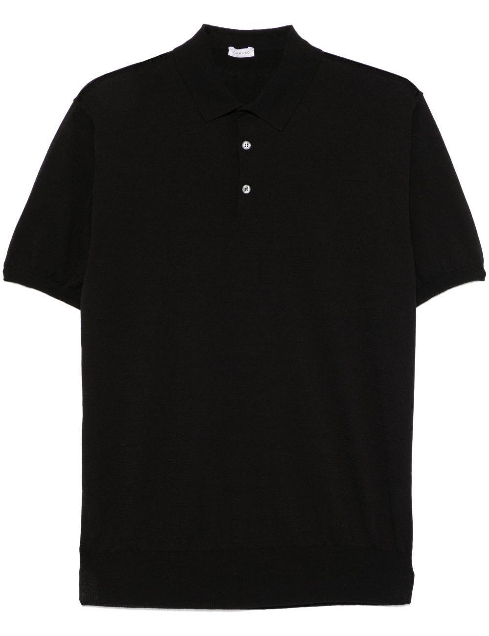 Polo a maniche corte  in nero Caruso - uomo 