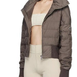 Giacca crop trapuntata in marrone Rick Owens x Moncler - unisex<BR/> 