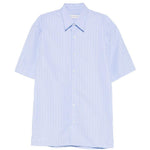 Camicia a maniche corte a righe in celeste Dries van noten - uomo 