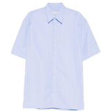 Camicia a maniche corte a righe in celeste Dries van noten - uomo 