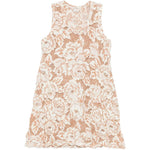 Top senza maniche con motivo floreale e pizzo in beige Comme des garcons - donna 