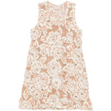 Top senza maniche con motivo floreale e pizzo in beige Comme des garcons - donna 