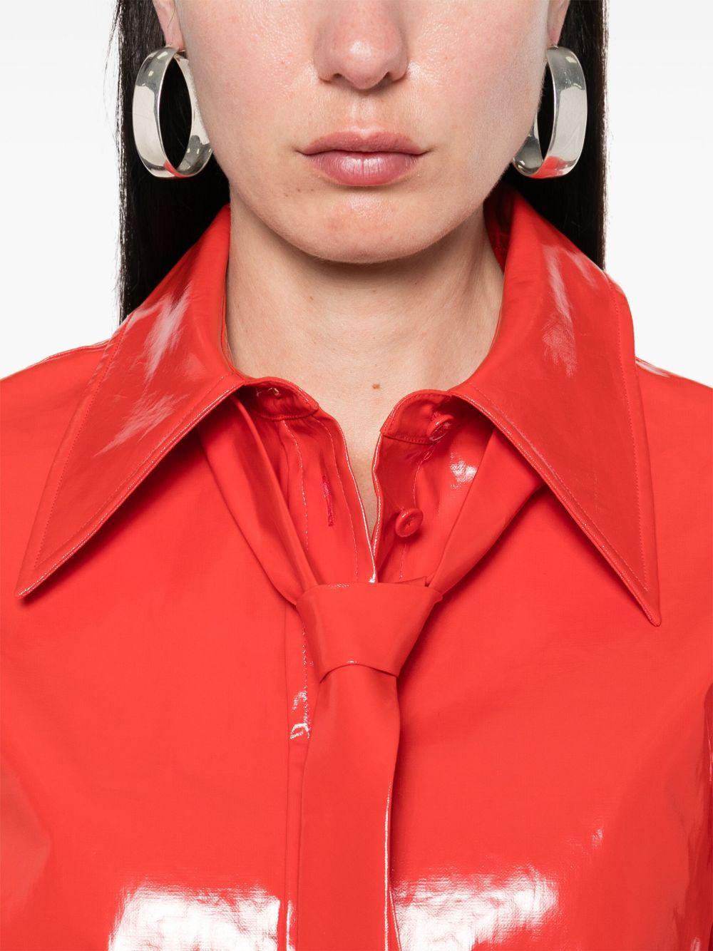 Camicia con cravatta integrata in vernice rossa Jil Sander - donna 