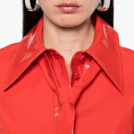 Camicia con cravatta integrata in vernice rossa Jil Sander - donna 