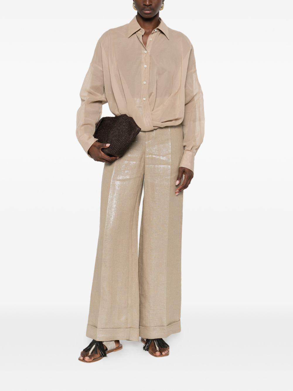 Pantaloni in lurex in beige Brunello cucinelli - donna 