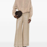 Pantaloni in lurex in beige Brunello cucinelli - donna 