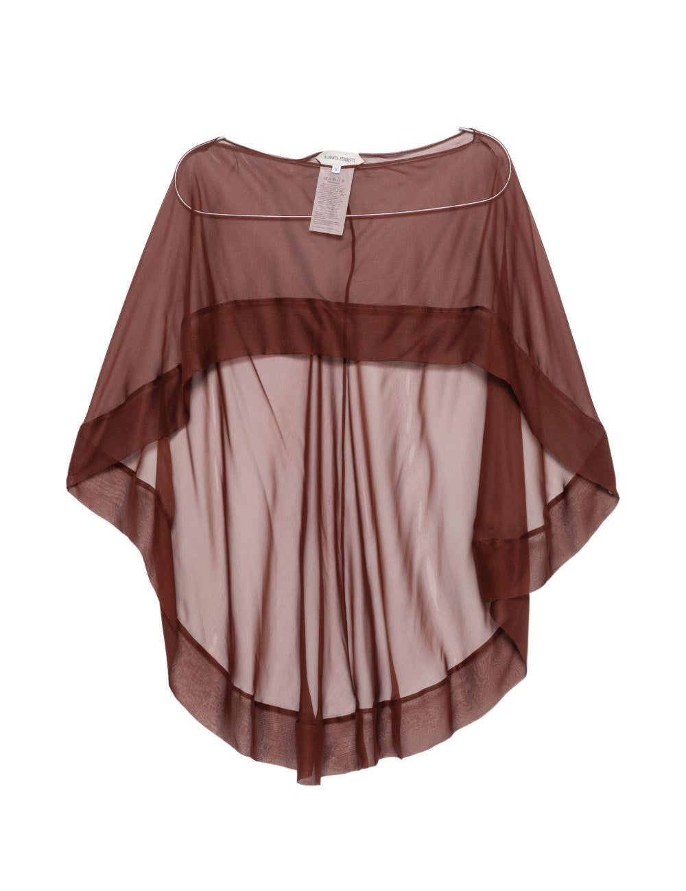 Mantello di seta trasparente in marrone Alberta ferretti - donna 