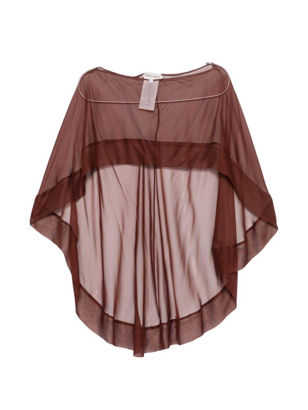 Mantello di seta trasparente in marrone Alberta ferretti - donna 