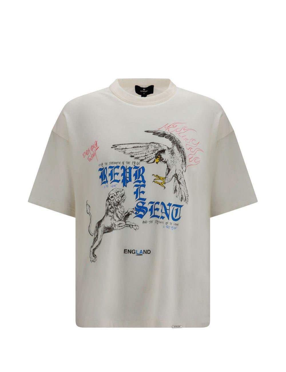 T-shirt con stampa grafica enemy in bianco Represent - uomo 
