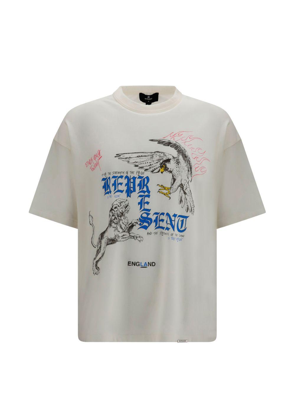 T-shirt con stampa grafica enemy in bianco Represent - uomo 